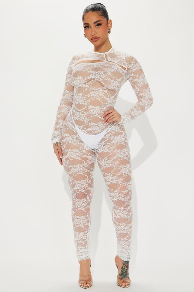 Love Me Lace Jumpsuit  - White Product Image