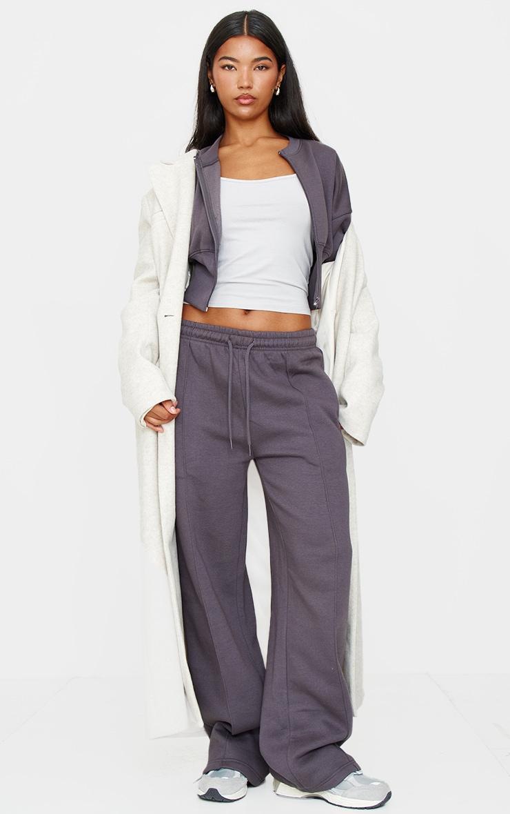 Charcoal Seam Detail Wide Leg Sweatpants product image