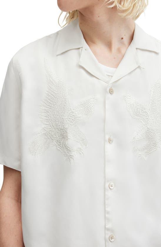 ALLSAINTS Aquila Embroidered Relaxed Fit Shirt In Avalon White Product Image