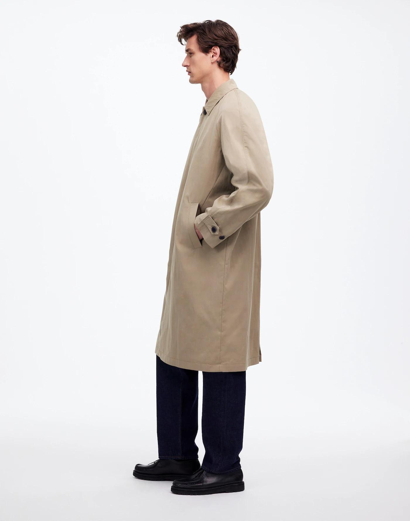 Raglan-Sleeve Trench Coat in Italian Twill Product Image