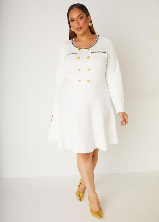 Button Detailed A Line Dress Product Image