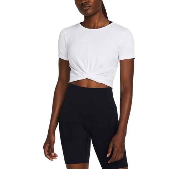 Under Armour Womens Motion Crossover-Hem Cropped Top - White / Product Image