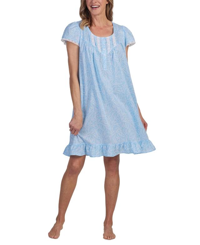 Miss Elaine Womens Cotton Lace-Trim Nightgown Product Image