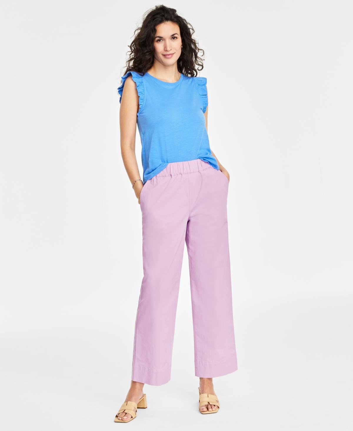 On 34th Womens Flutter-Sleeve Crewneck T-Shirt, Created for Macys Product Image