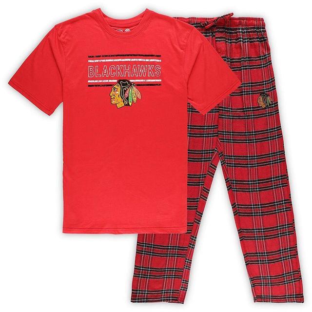 Mens Chicago Blackhawks Big & Tall T-Shirt & Pajama Pants Sleep Set Product Image