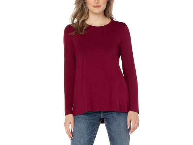 Liverpool Los Angeles Long Sleeve Scoop Neck Tee Velvet) Women's Clothing Product Image