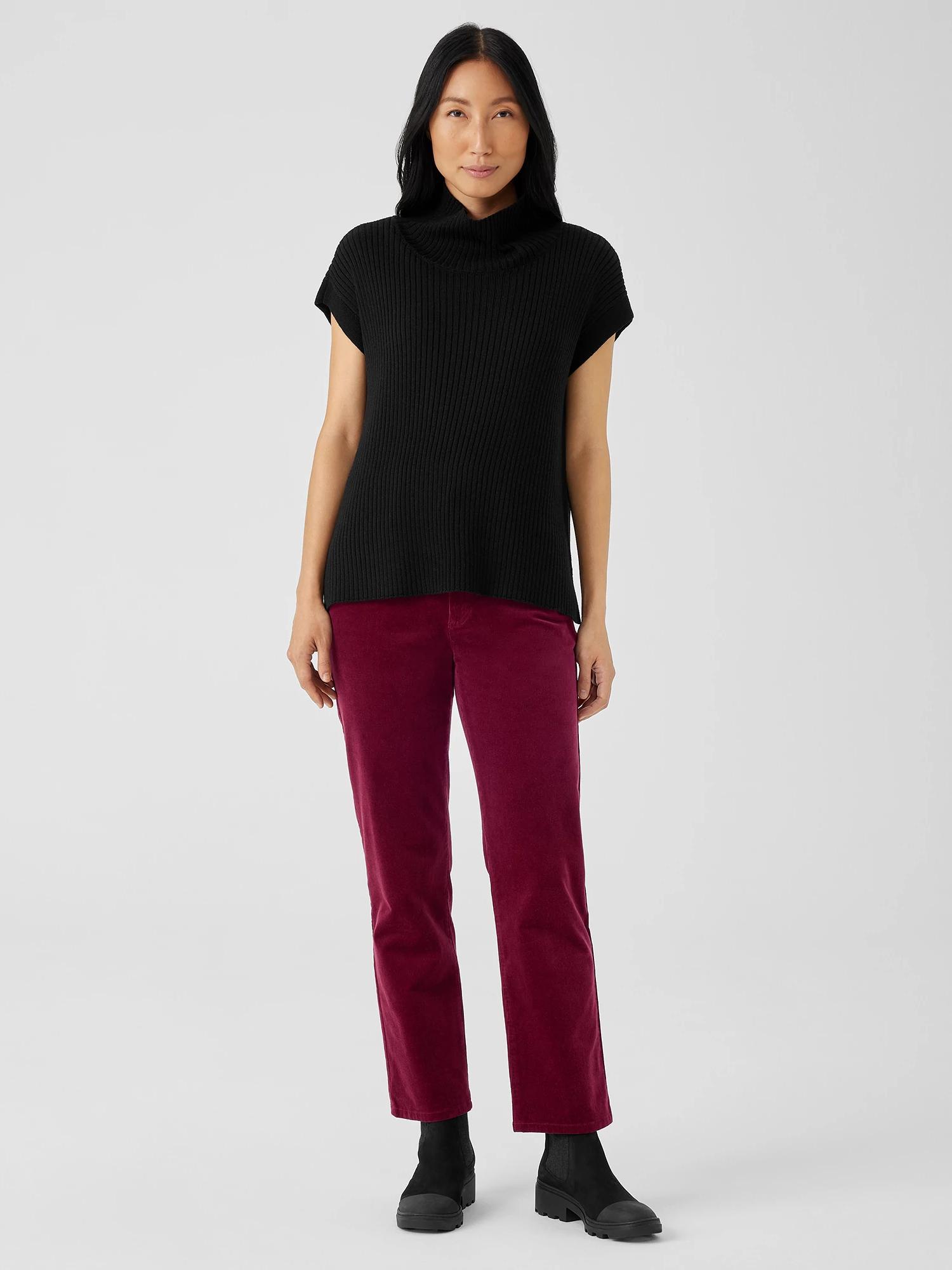 EILEEN FISHER Organic Cotton Stretch Corduroy Straight Pantfemale product image