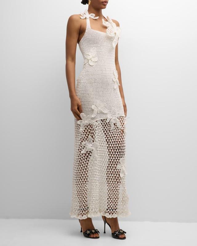 Orchid Crochet Maxi Halter Dress Product Image