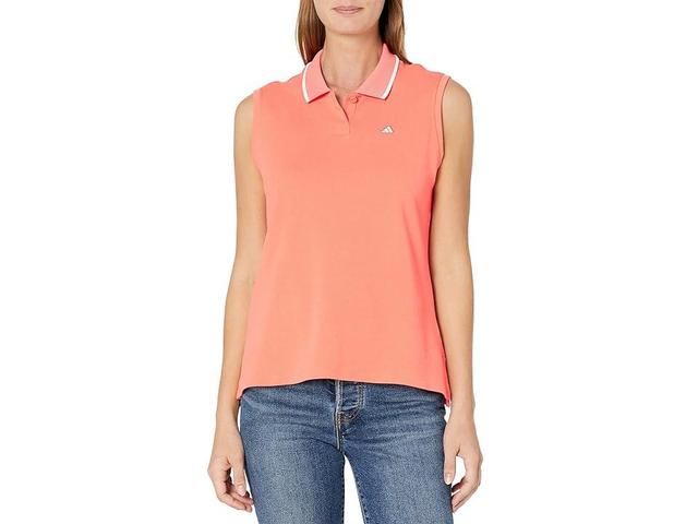 adidas Golf Go-To Pique Polo Shirt (Coral Fusion) Women's Clothing Product Image