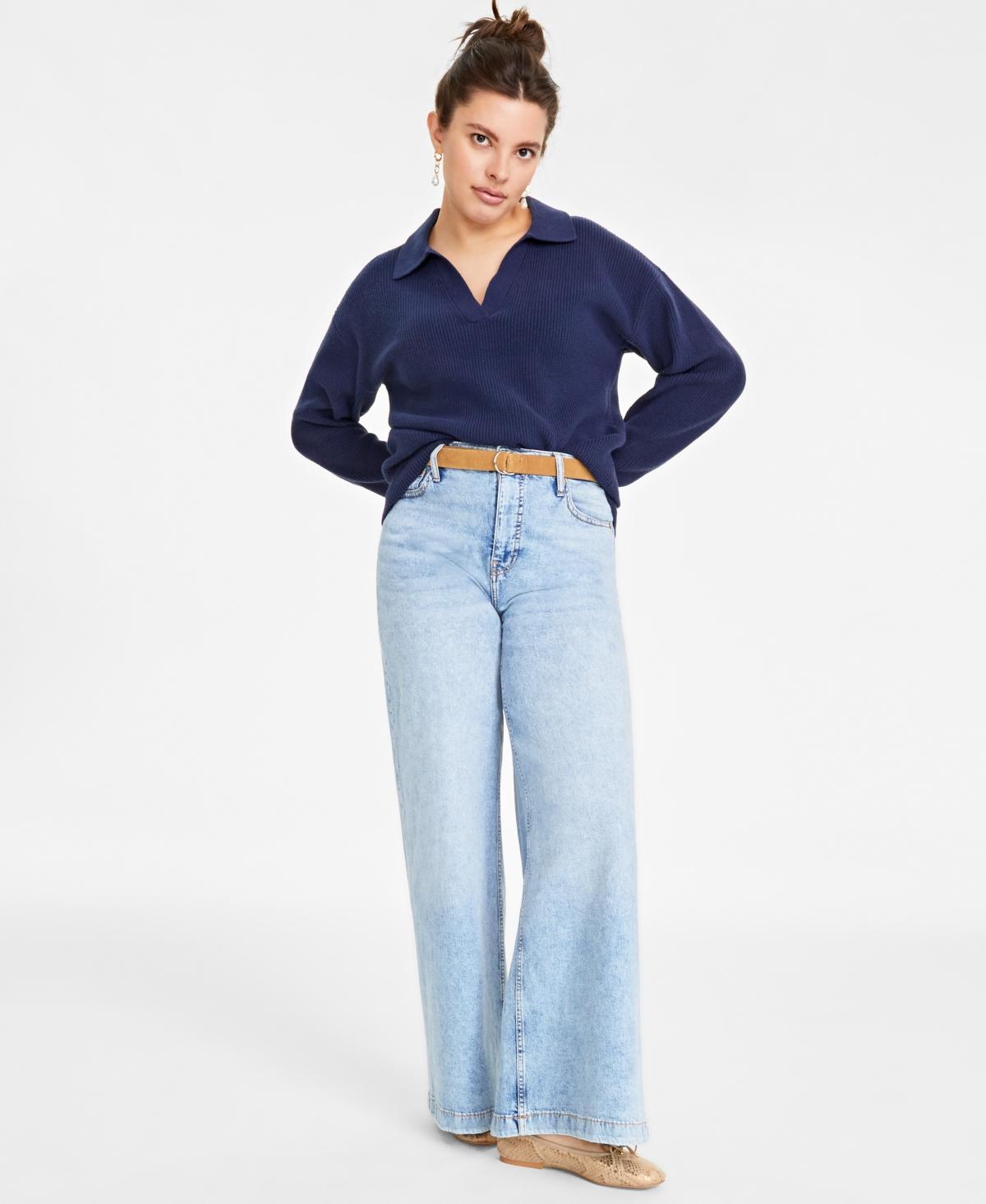 On 34th Womens High Rise Wide-Leg Jeans, Created for Macys Product Image