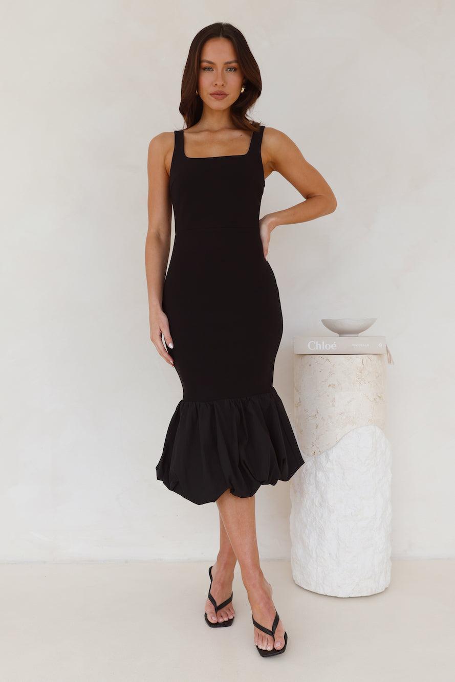 Once Upon A Time Bubble Midi Dress Black Product Image