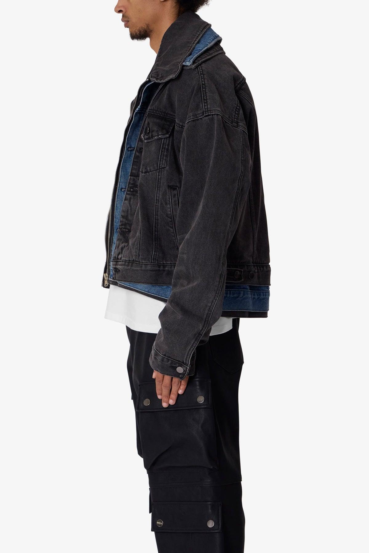 Triple Threat Trucker Jacket - Black/Blue Product Image