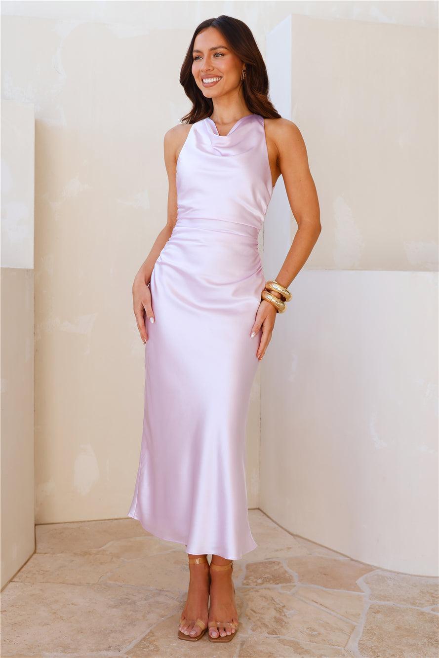 Splendor Satin Midi Dress Lilac product image