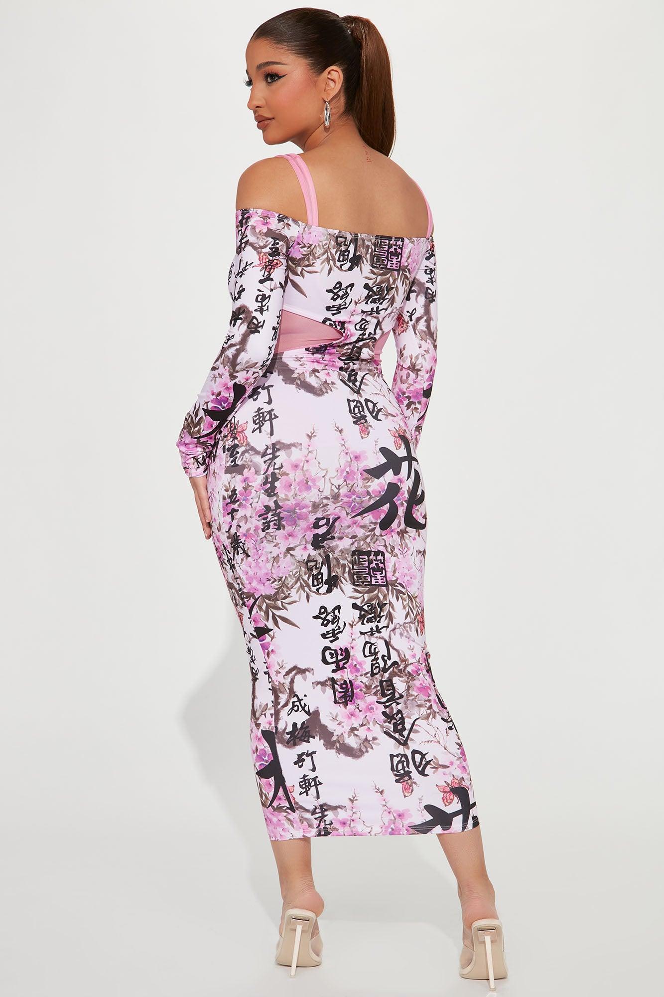 I Say So Midi Dress - Pink/combo Product Image