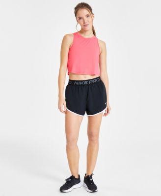 Nike Womens Solid One Classic Dri-fit Cropped Tank Top black Product Image