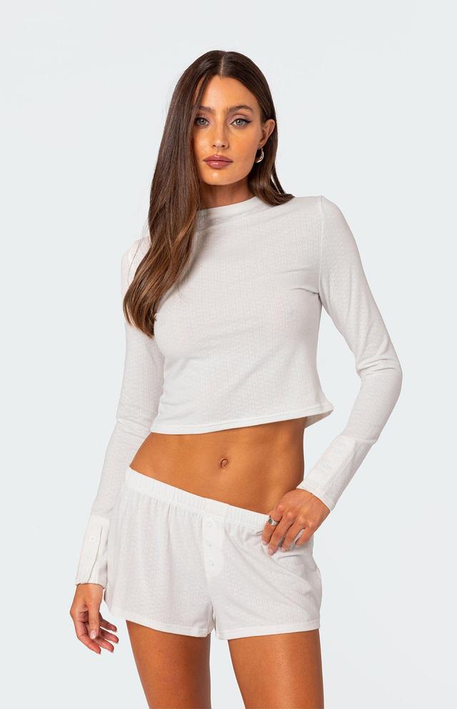 Edikted Women's Homey Pointelle Long Sleeve Product Image