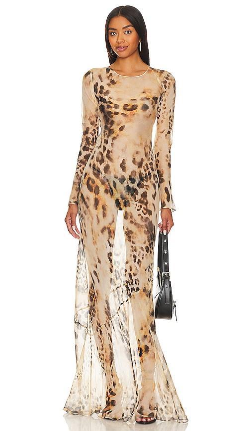 retrofete Vienna Dress in Vintage Cheetah - Beige. Size S (also in L, M, XS). Product Image