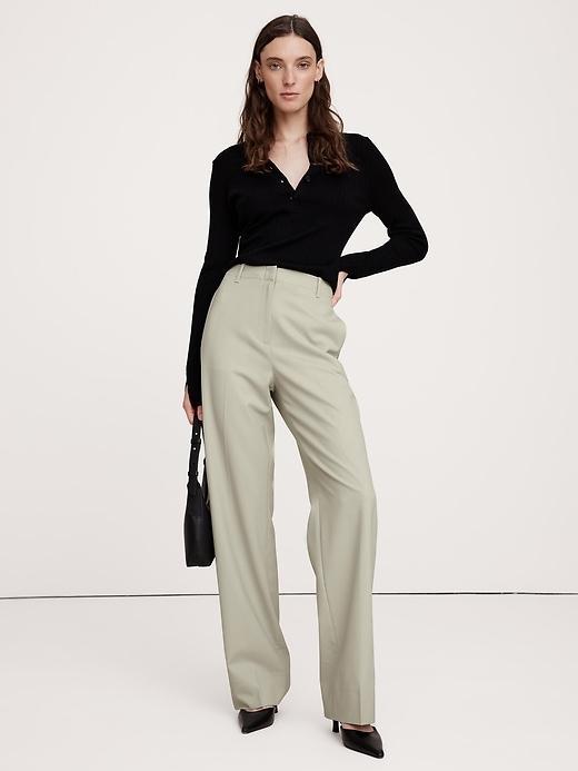 High-Rise Modern Straight Siena Italian Wool Pant Product Image