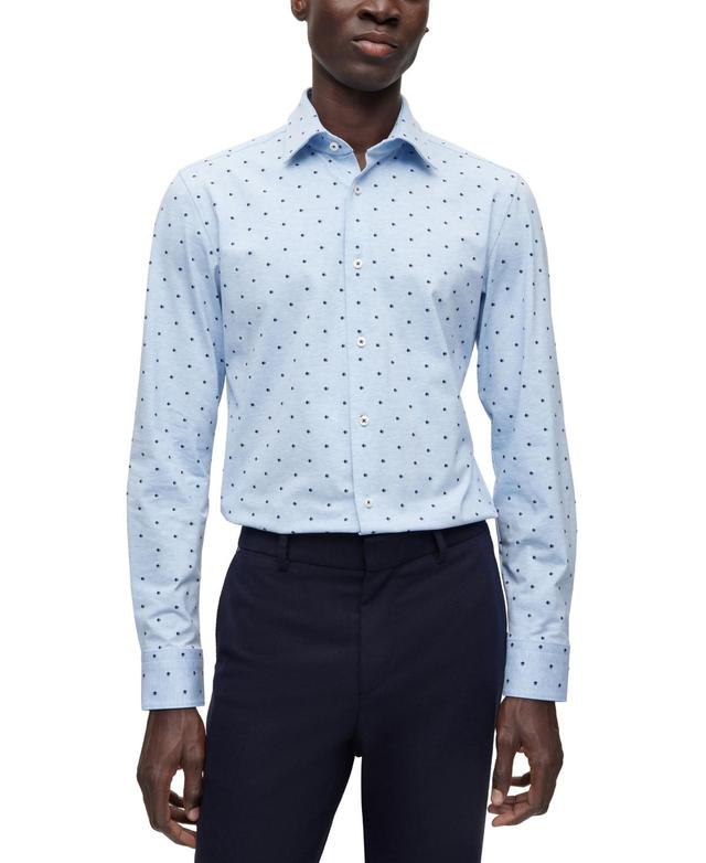 Mens Slim-Fit Shirt In Printed Stretch Cotton Product Image