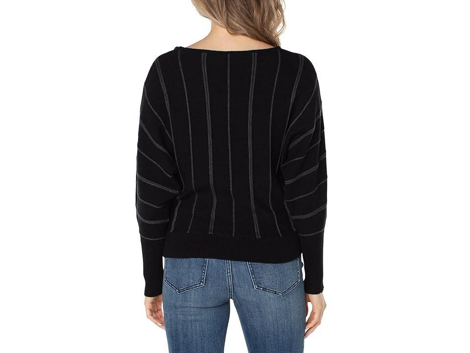 Liverpool Los Angeles Long Sleeve Crew Neck Sweater with Rib Knit Detail Women's Sweater Product Image