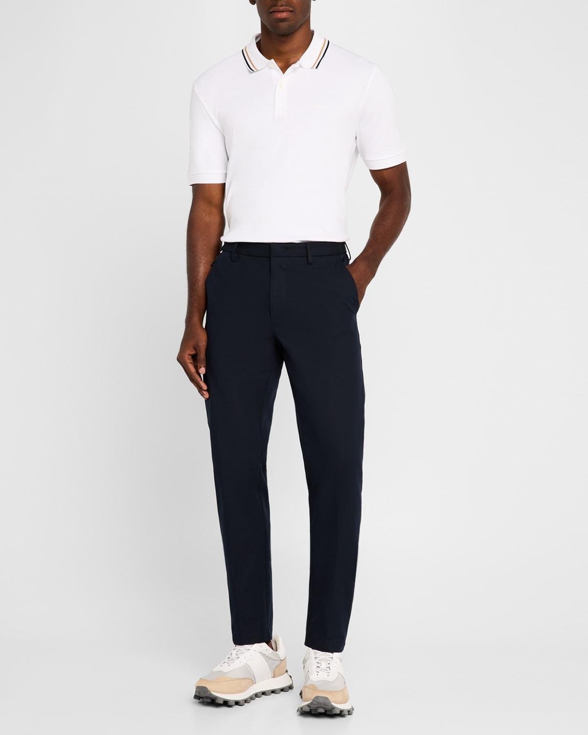 Mens Slim-Fit Trousers In A Cotton Blend With Stretch Product Image