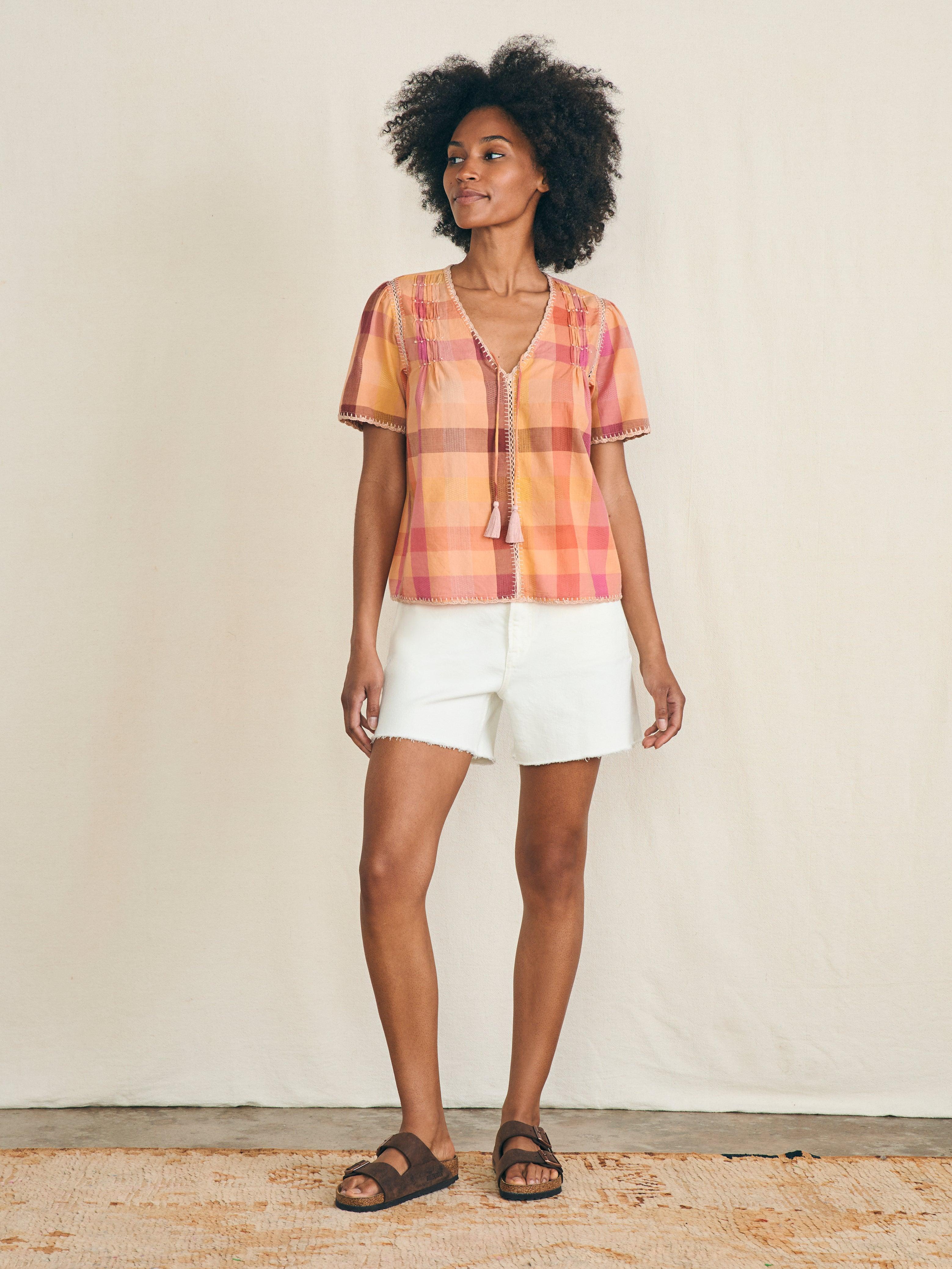 Margate Top - Sunset Desert Plaid Female Product Image