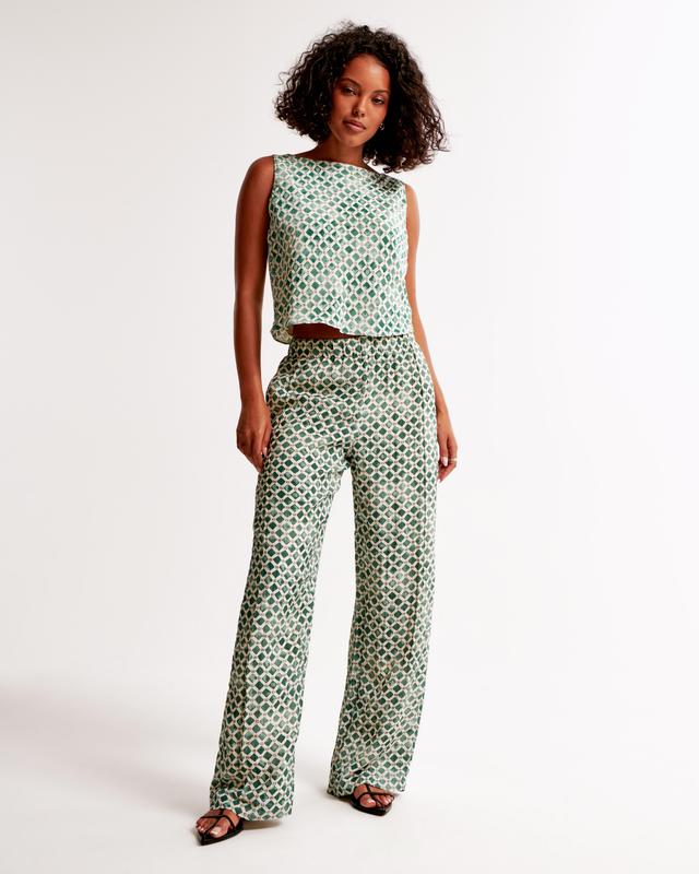 Crinkle Textured Pull-On Pant Product Image