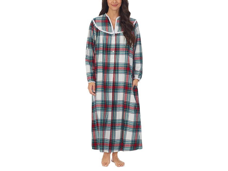 Lanz of Salzburg Cotton Lace-Trim Flannel Nightgown Product Image