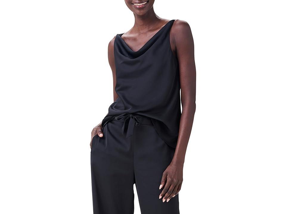 NIC+ZOE Crepe Drape Tank Onyx) Women's Clothing Product Image