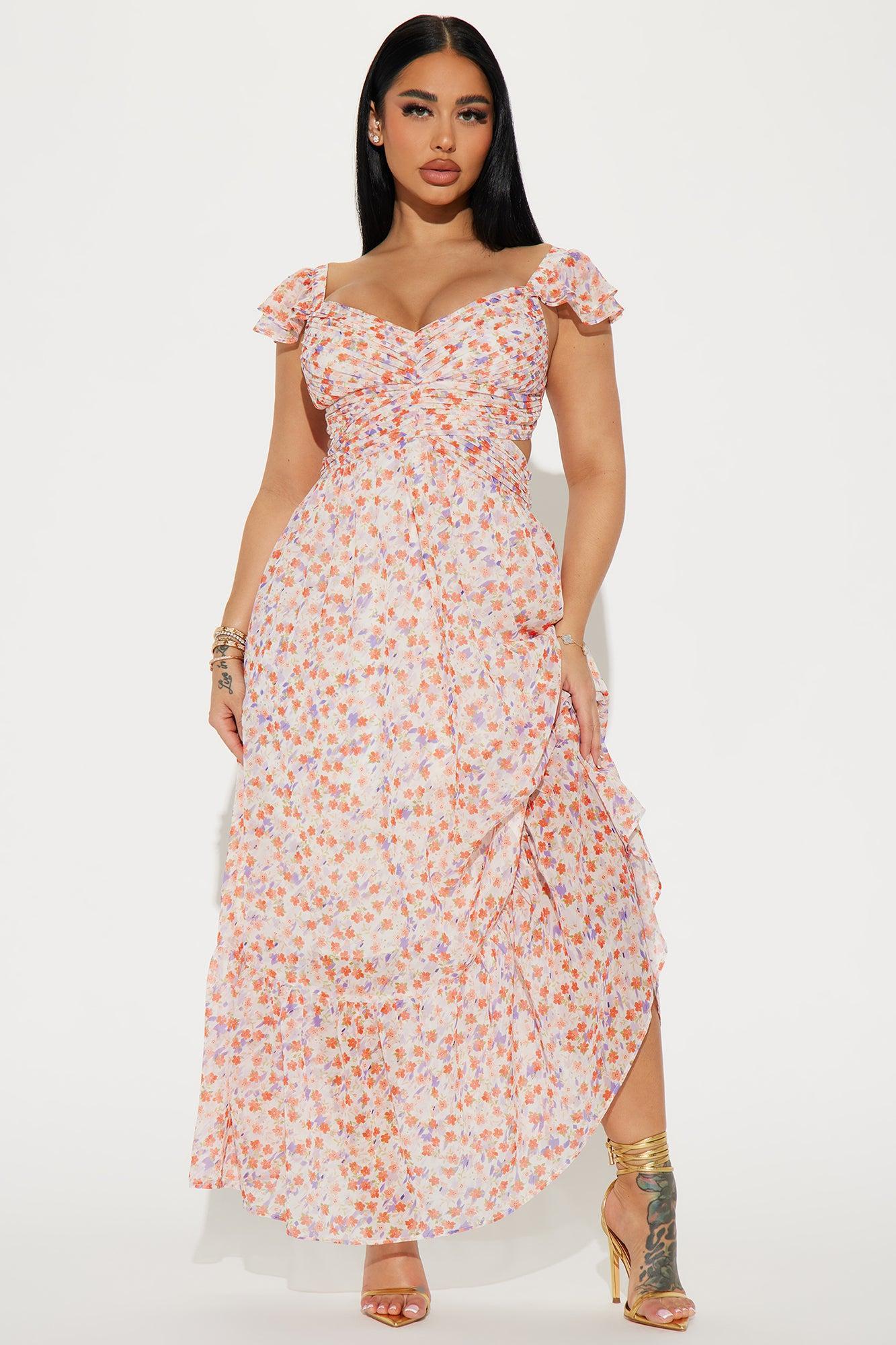 Amber Chiffon Maxi Dress - Pink/combo Product Image