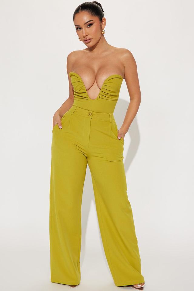 Feel My Vibe Pant Set - Chartreuse Product Image