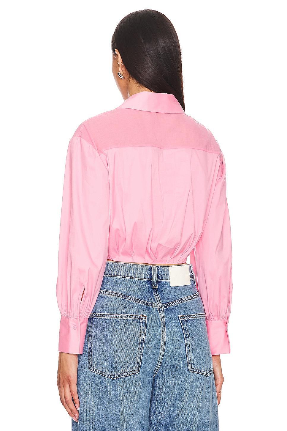 Trudy Cropped Pleated Top Alice + Olivia Product Image