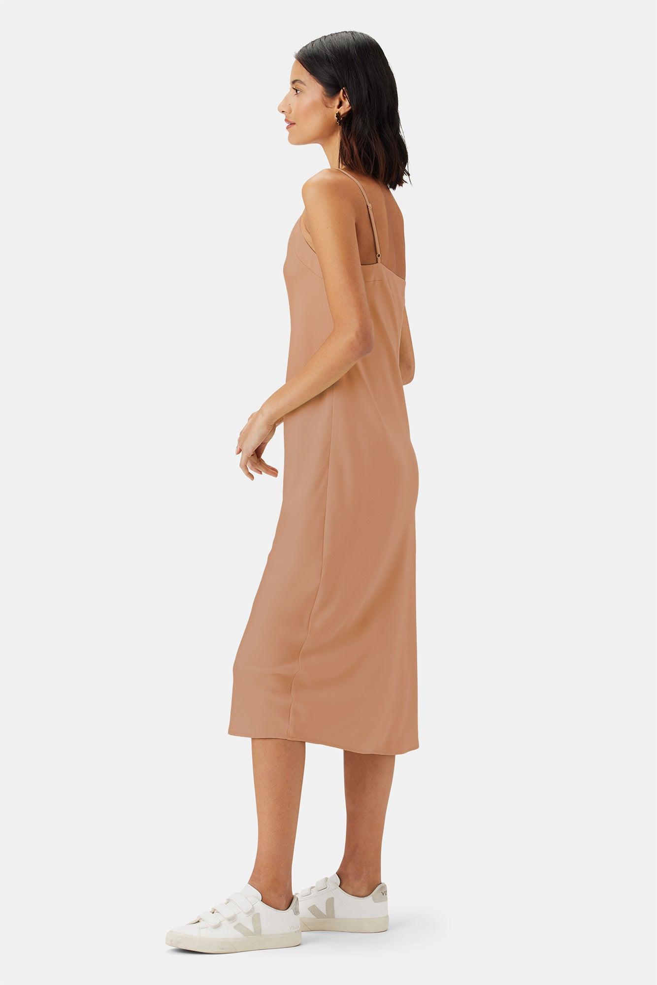 Briana Washable Silk Dress - Biscotti Product Image