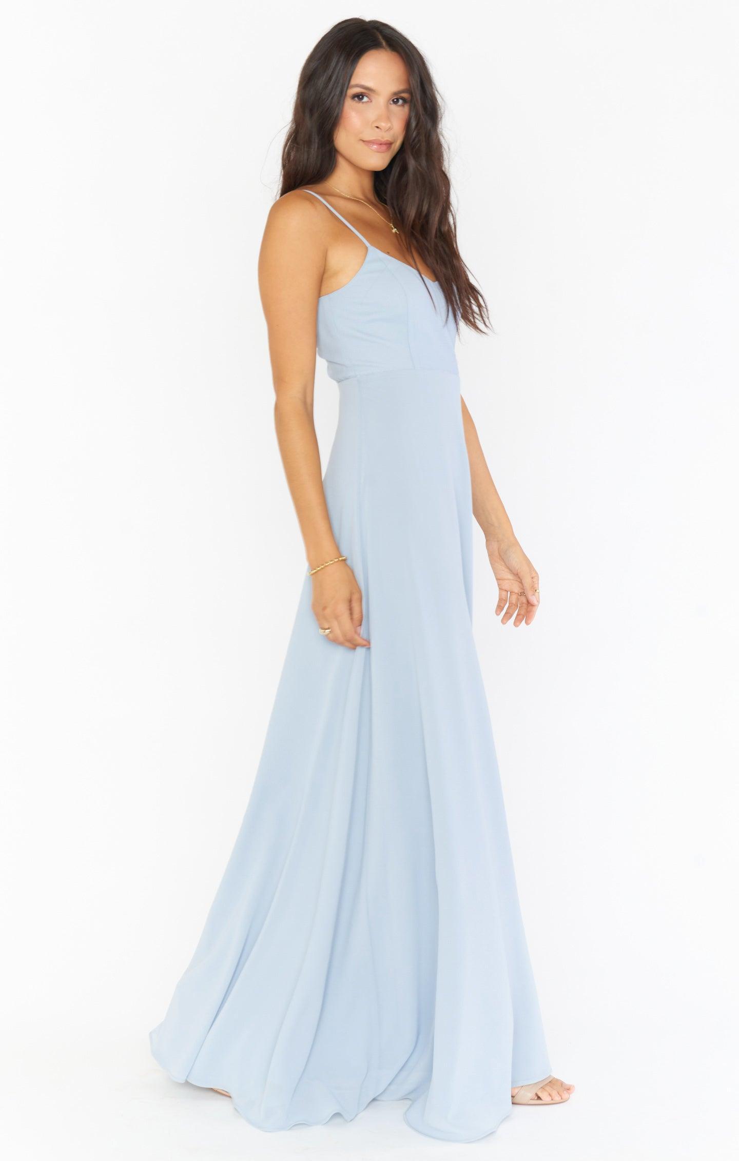 Faith Maxi Dress ~ Steel Blue Chiffon Product Image