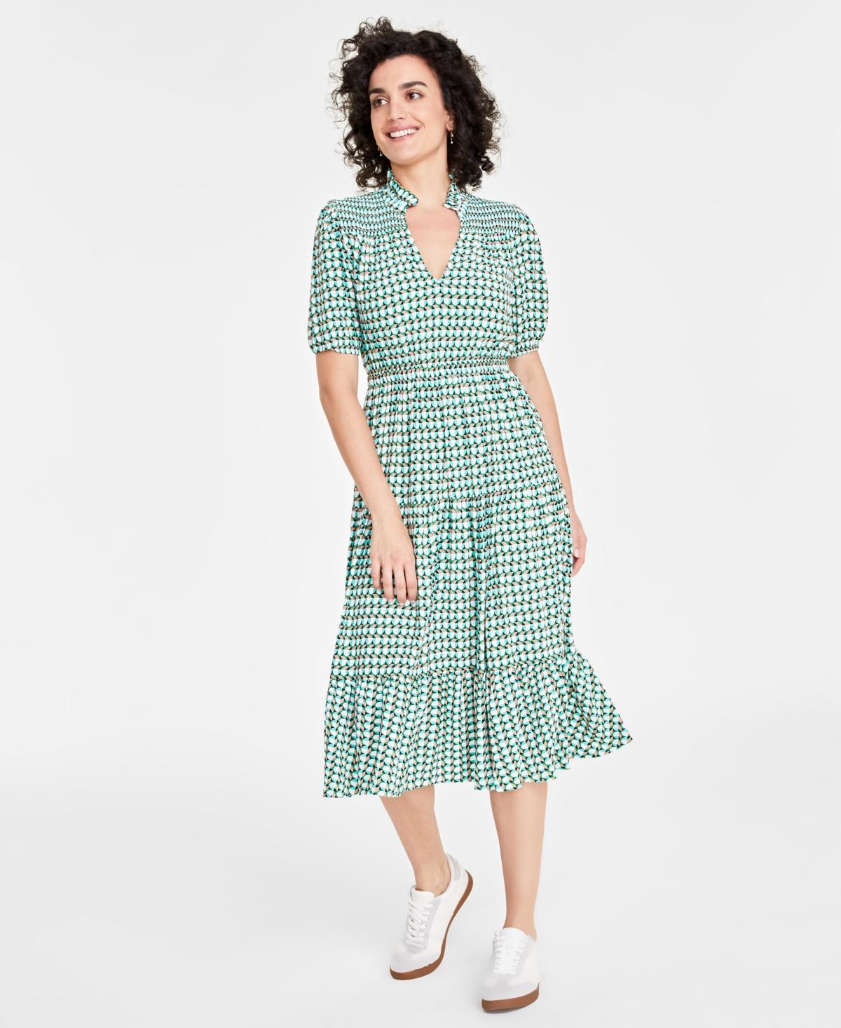 On 34th Womens Printed Tiered Midi Dresss, Created for Macys Product Image