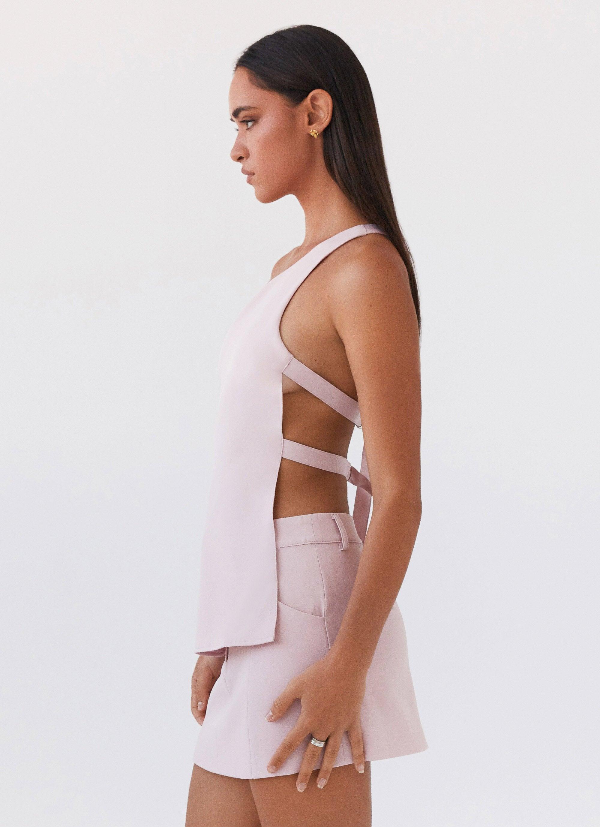 Zeina One Shoulder Top - Pink Product Image