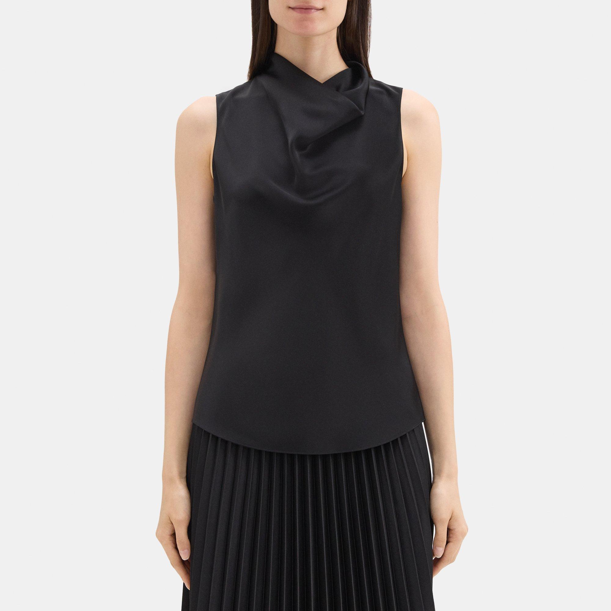 Satin Cowl-Neck Top | Theory Outlet Product Image