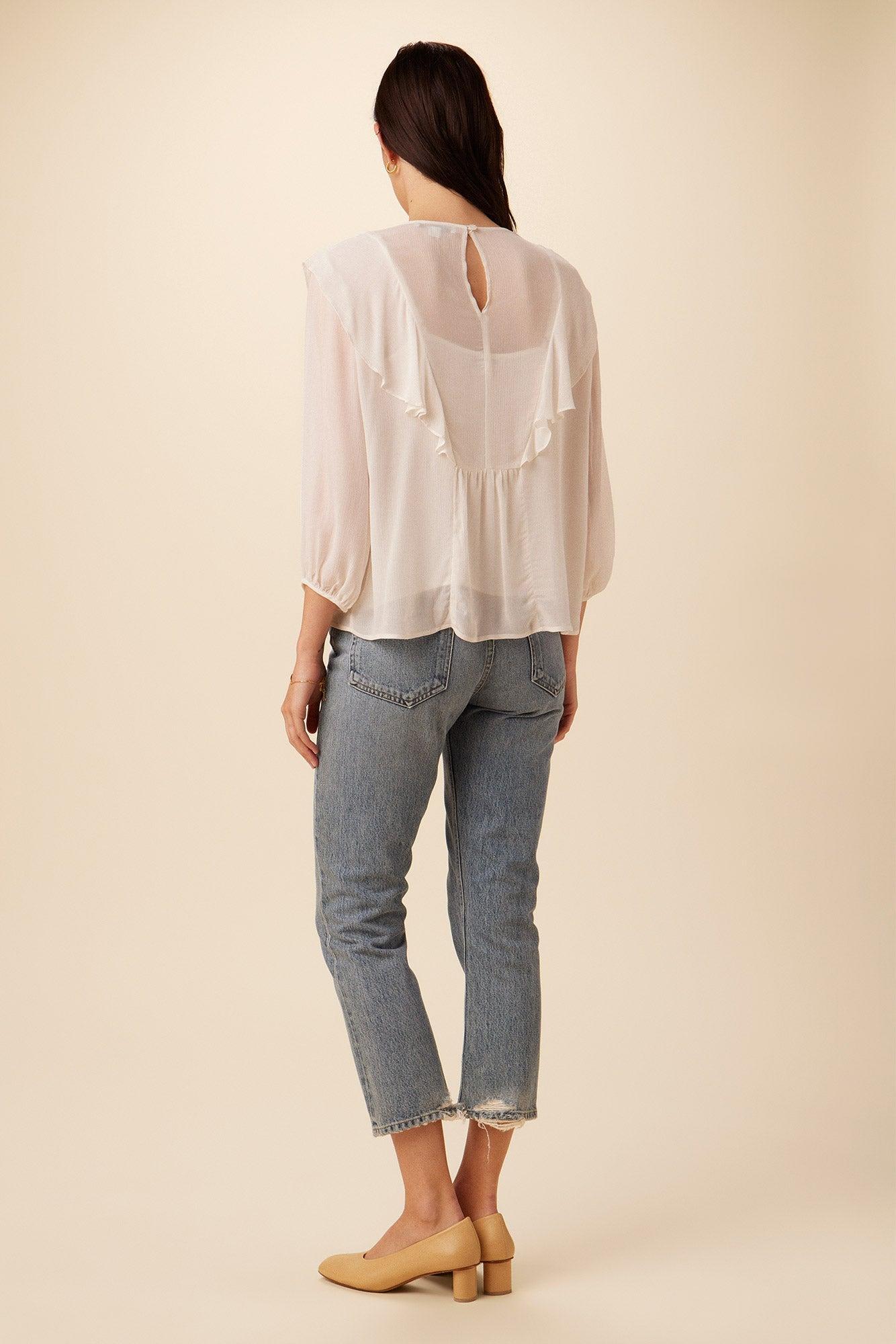 Catalina Cottonseed Cupro Blouse - White - ReAmour Product Image