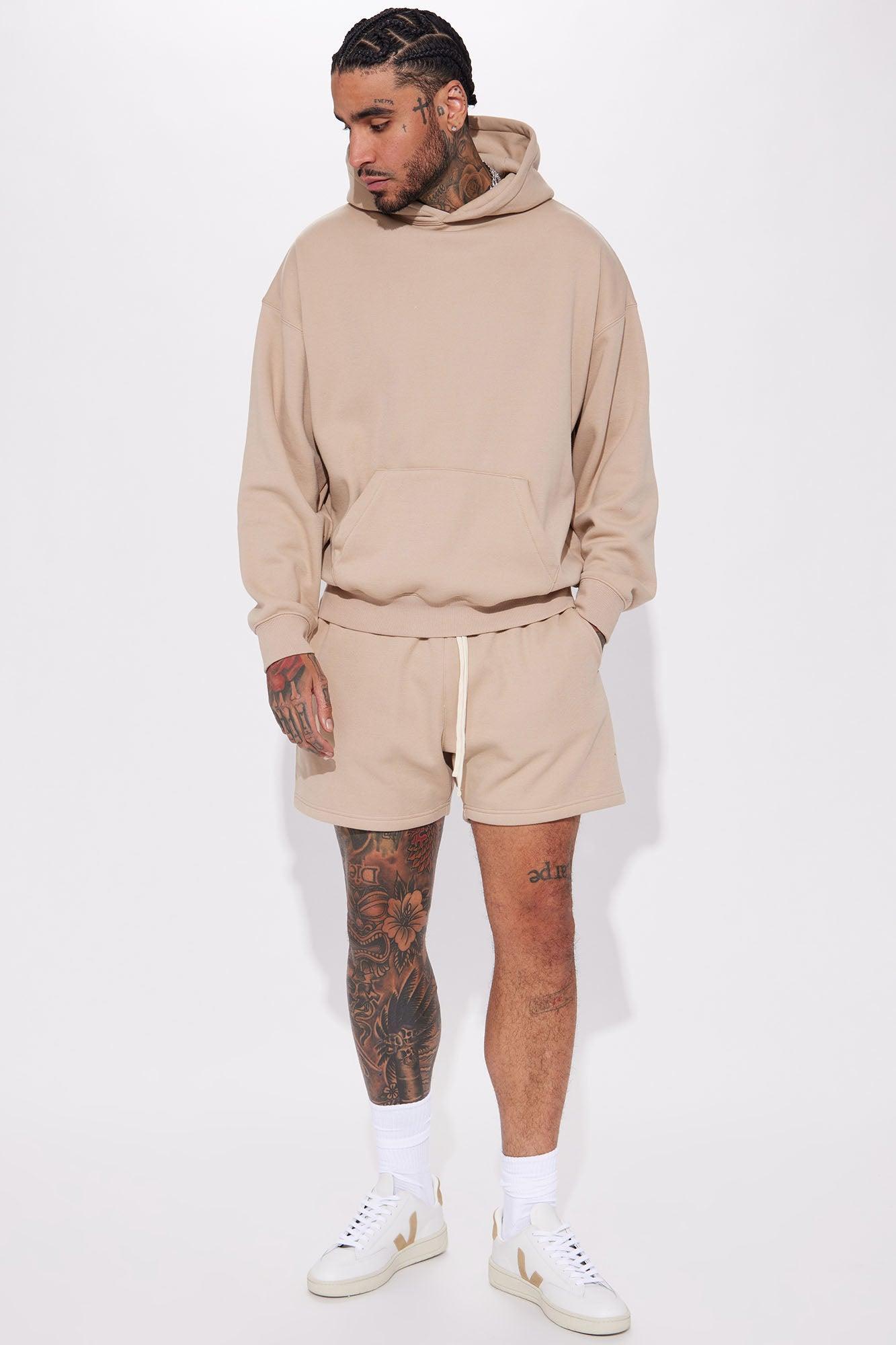 Tyson Oversize Heavyweight Sweat Shorts - Taupe Product Image