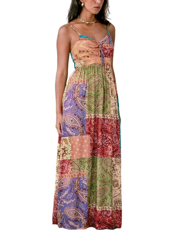 Cupshe Womens Paisley Patchwork Ruched Maxi Beach Dress Product Image