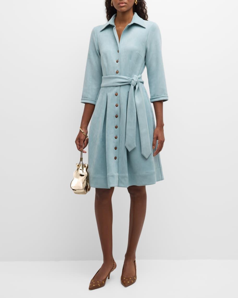 Bellini Pleated Sueded Shirtdress Product Image