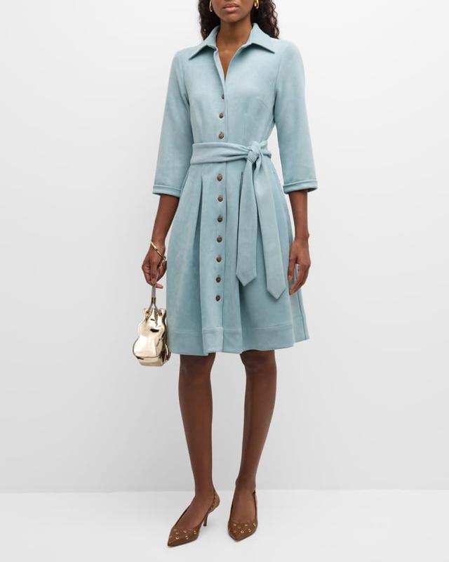 Bellini Pleated Sueded Shirtdress Product Image