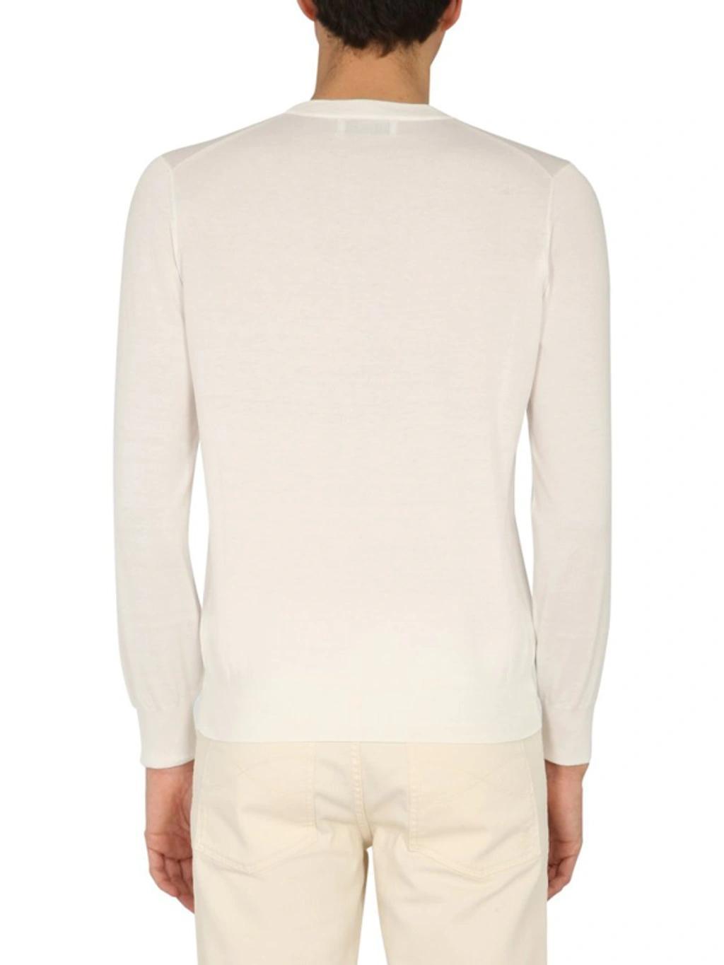 Crewneck Sweater In White Product Image