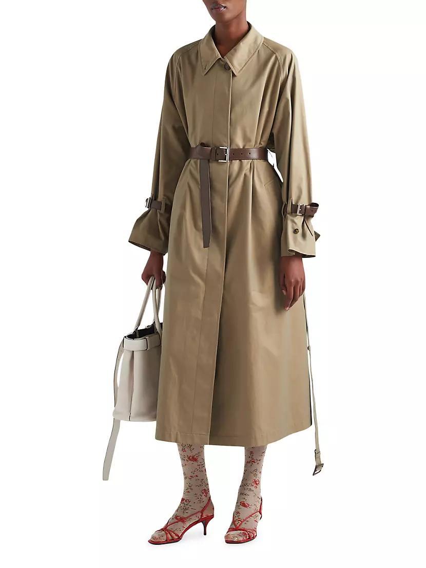 Single-Breasted Cotton Twill Trench Coat Product Image