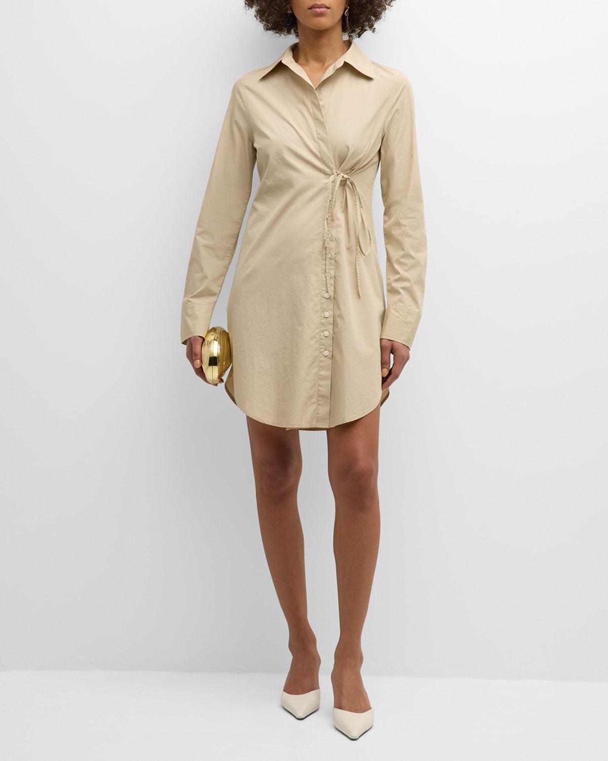 Womens Cindy Long-Sleeve Cotton Minidress Product Image