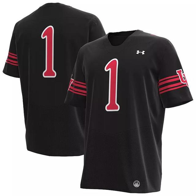 Mens Under Armour #1 Black Utah Utes Replica Football Jersey Product Image