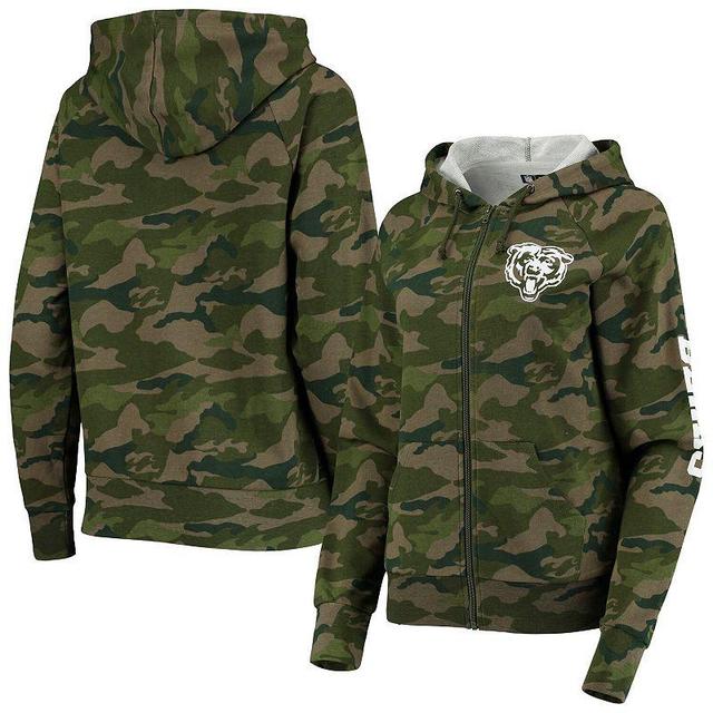 Womens New Era Camo Chicago Bears Raglan Full-Zip Hoodie Product Image