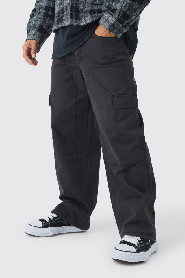 Baggy Twill Overdye Carpenter Cargo Pants | boohooMAN USA Product Image