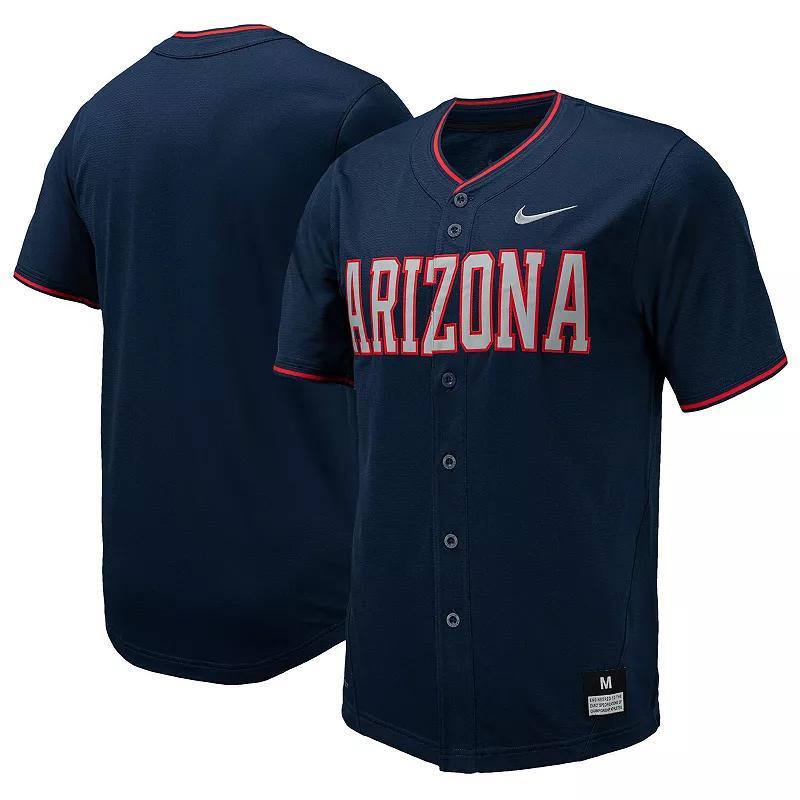 Mens Nike Arizona Wildcats Replica Full-Button Baseball Jersey Blue Product Image