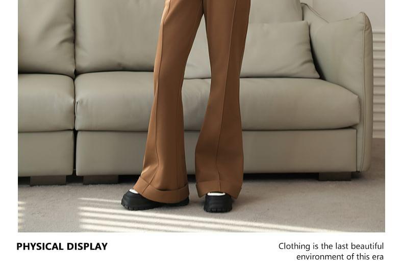 High Rise Plain Flared Suit Pants Product Image